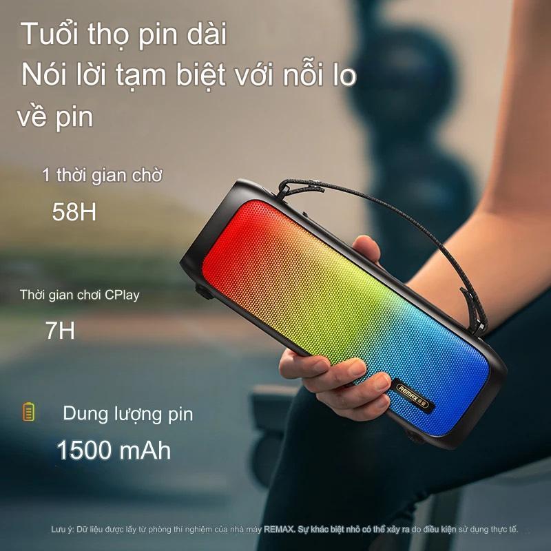 Loa bluetooth REMAX RB-M67, loa bass mạnh có đèn led nhấp nháy theo nhạc, thiết kế thời thượng, chống nước, pin trâu