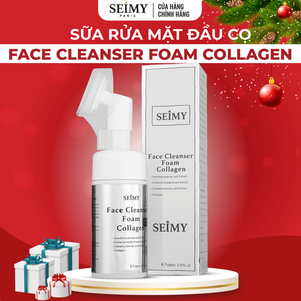 Sữa rửa mặt Seimy - Face Cleanser Foam Collagen tạo bọt 100ml