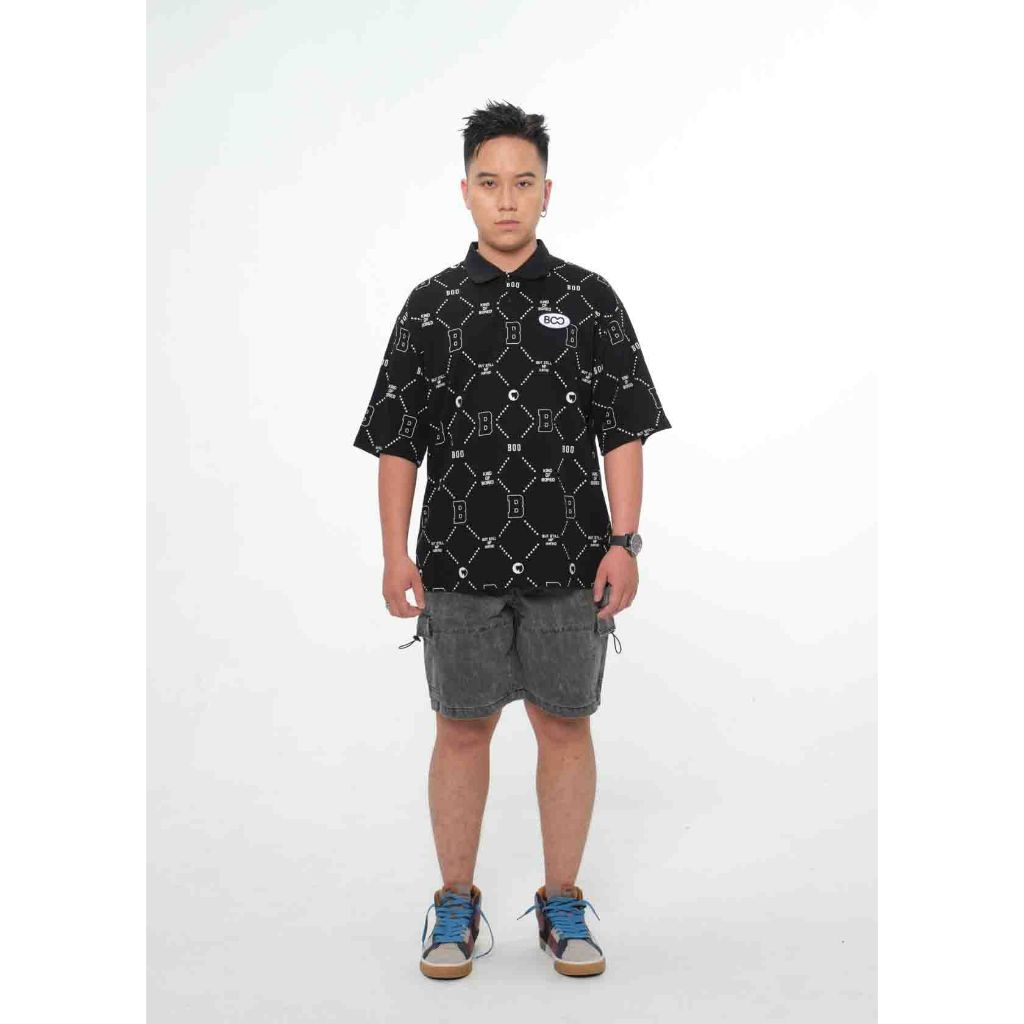 Áo Polo Unisex BOO Dáng Oversize Logo Transition Monogram