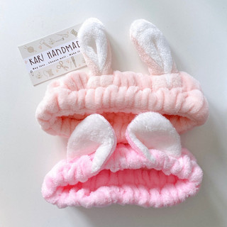   Mã giảm 50% LIVESTREAM  Băng đô rửa mặt tai thỏ tai mèo dễ thương bông êm mềm cute 