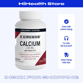 Viên uống bổ sung Canxi vitamin D3 Kirkman hỗ trợ sức khỏe xương khớp , ngăn ngừa loãng xương 120 viên