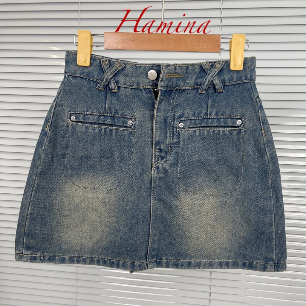 Chân Váy Jeans Dáng Ngắn Hamina, Váy Jean Nữ Đai X Hàng Xuất Khẩu 3 size SML