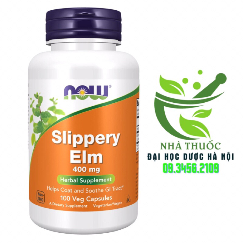 Viên nang Slippery ELM 400mg của Now Foods Mỹ