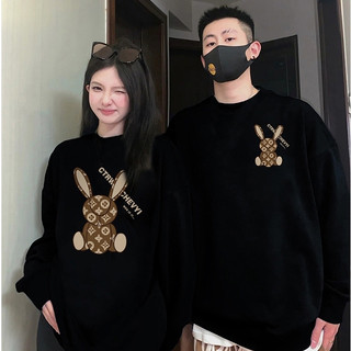 🔥Cao Cấp🔥Cặp Áo Sweater, Cặp Áo Nỉ Đôi Nam Nữ In Hình Thỏ Local Brand, Cổ Tròn