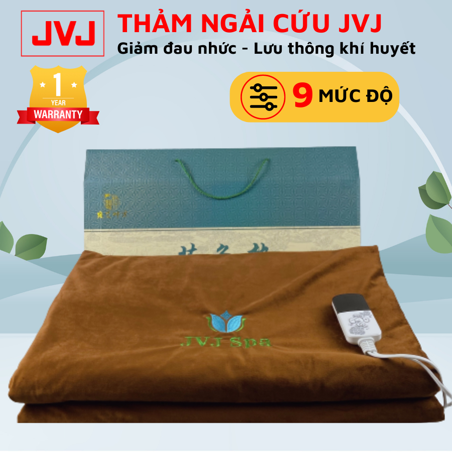 Thảm ngải cứu JVJ Nâu T2 hỗ trợ giảm đau đầu, đau xương khớp bằng nhiệt điện, 3 lớp - BH 12 Tháng