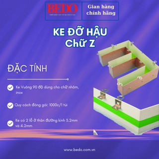 Combo 1000c ke đỡ hậu chữ nổi vuông vừa đỡ hậu chữ vừa làm tai tắt vít cố định chữ vào biển, ke đỡ hậu, ke chữ Z