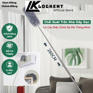 Chổi Quét Trần Nhà LOGKENT Có Cán Điều Chỉnh Độ Dài Tới 2,8m Cây Phất Trần Quét Mạng Nhện, Lau Chùi Bụi Bẩn Trên Cao