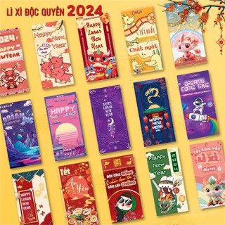 Set 50 phong bao lì xì tết 2024 giáp thìn - set 50, 100 bao lì xì truyền thống xuân giáp thìn 2024