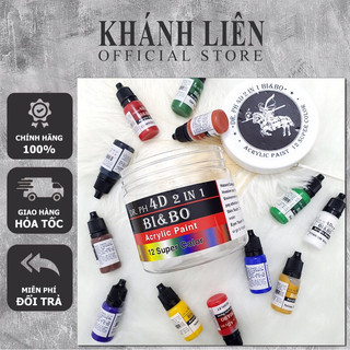 Màu vẽ cọ bản 4D - bột màu vẽ cọ bản - set màu vẽ cọ bản đa năng