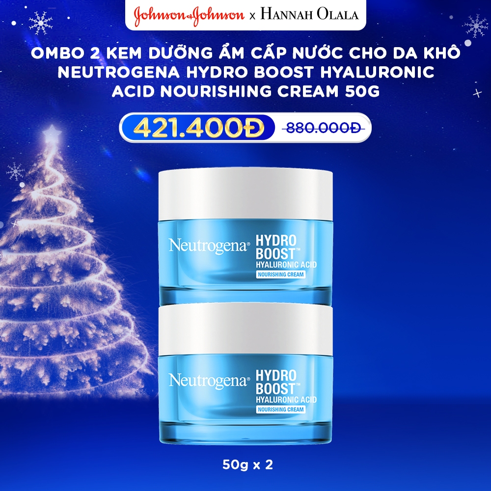Combo 2 Kem dưỡng ẩm cấp nước cho da khô Neutrogena Hydro Boost Hyaluronic Acid Cream 50g