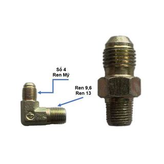Rắc co số 4 x 9,6 - cút nối thủy lực - ép thủy lực - cảo ben - lái trợ lực