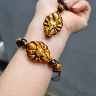 Vòng tay hồ ly chúa 9 đuôi M.Hổ vàng nâu mệnh thổ, kim