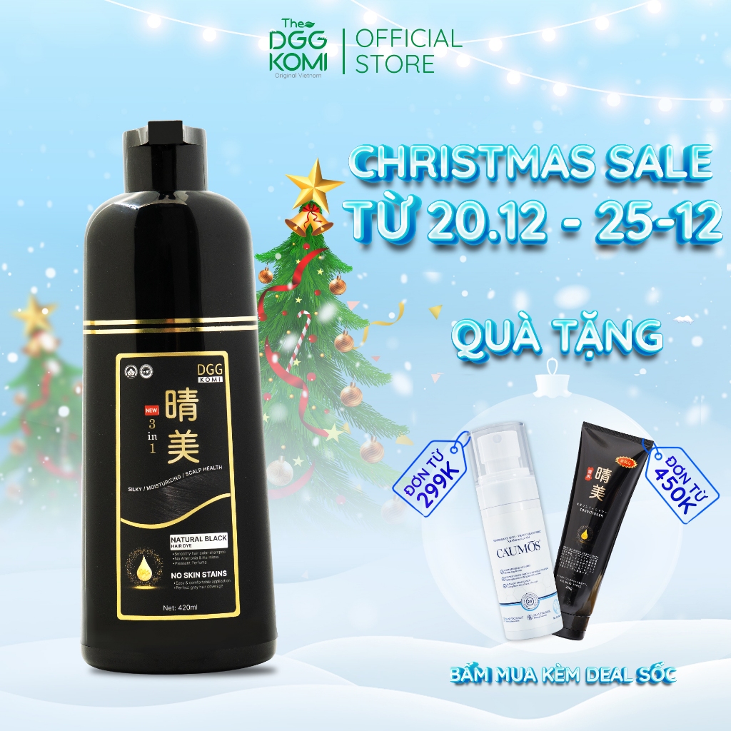 Dầu gội nhuộm tóc thảo dược DGG KOMI Việt Nam chiết xuất thiên nhiên dạng chai 420ml