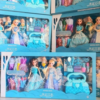 Búp bê tóc mây, đồ chơi búp bê elsa, đồ chơi búp bê thay váy cho bé gái BingSu Toys