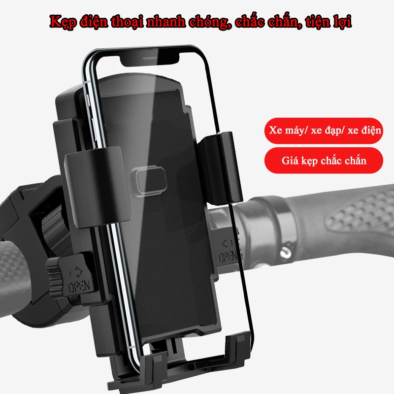 Giá điện thoại xe máy YIPAUTO kẹp giữ điện thoại gắn ghi đông xe Giá đỡ điện thoại xe đạp Giá đỡ điện thoại có thể xoay