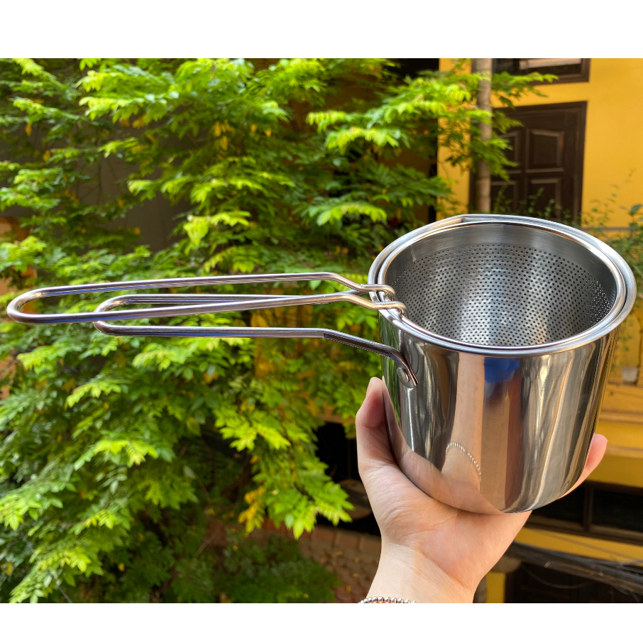 Nồi Mini Quánh Chiên Ngập Dầu Inox Xuất Nhật  Quánh Chiên Rán Sâu Lòng Kèm Lưới Lọc Dùng Bếp Từ Nhà Bếp