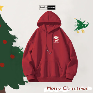 Áo Hoodie Cún Christmas Nam Nữ By PEABOO Unisex Chất Nỉ Lót Bông Mũ 2 Lớp Form Rộng
