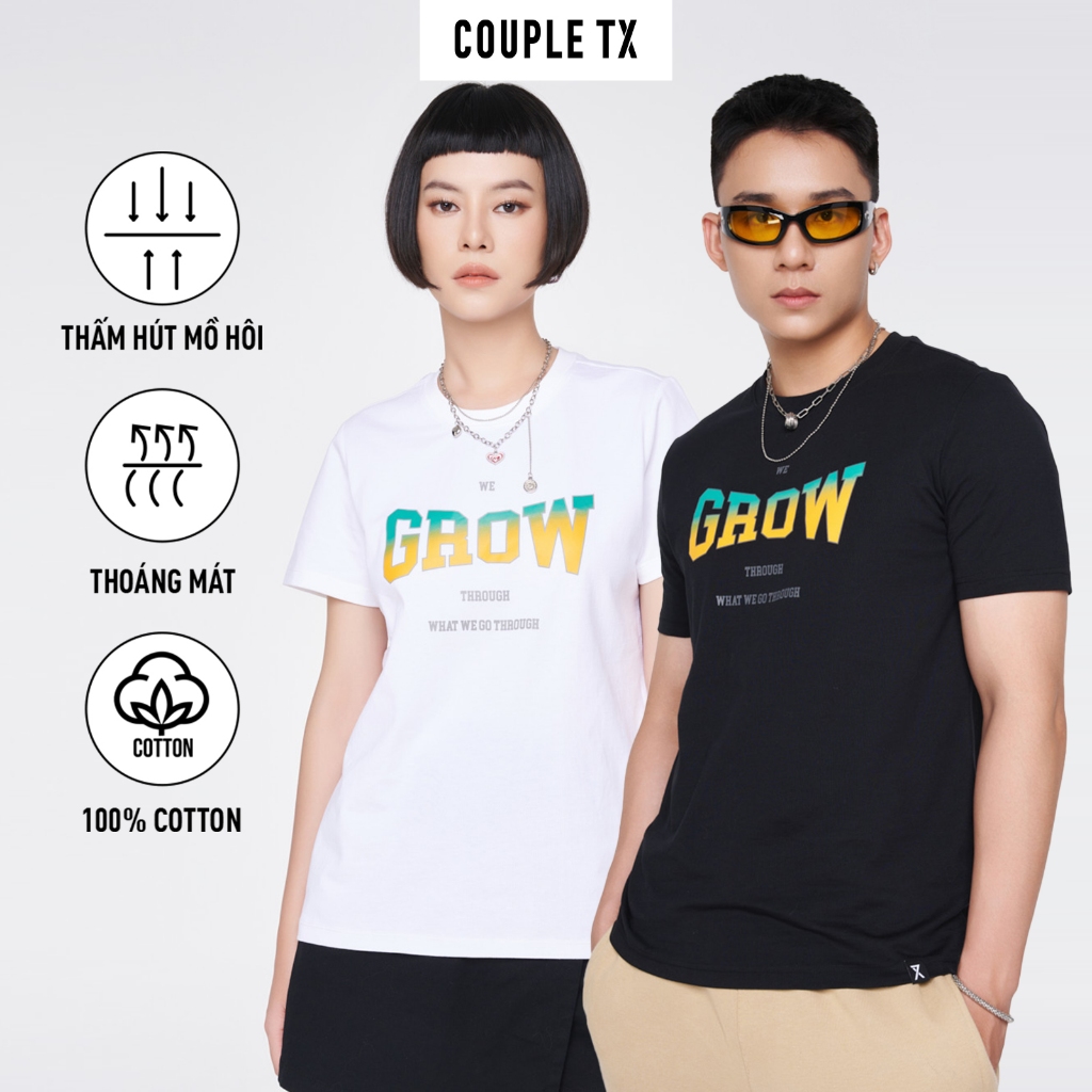 Áo Thun Nam Nữ Couple TX Typo Grow In Chuyển Màu TS 312