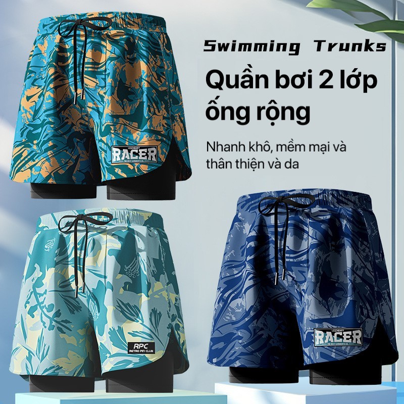 Quần bơi nam 2 lớp, quần thể thao nam YUKE-YK12/ nhập khẩu chính hãng - VIVASPORT