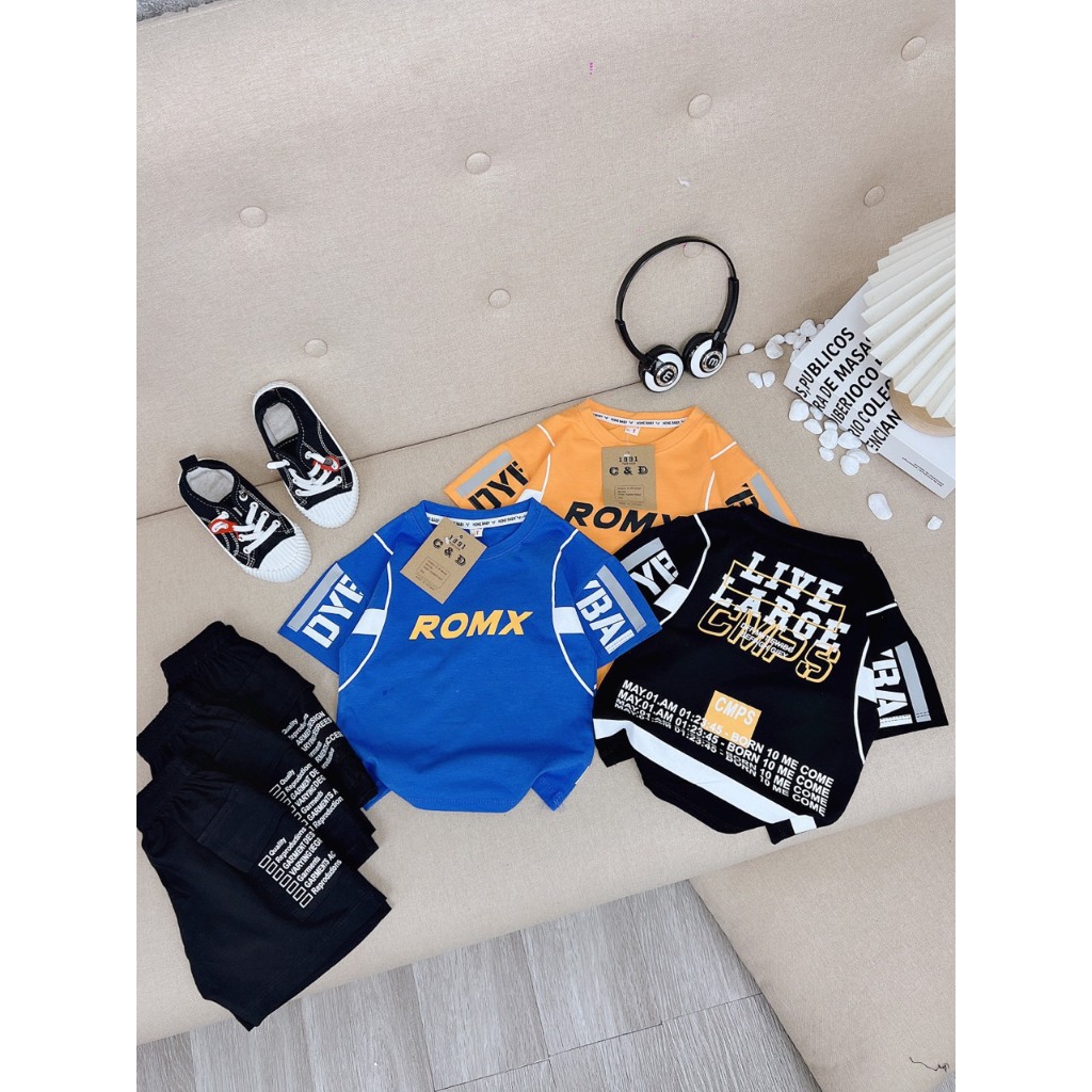 Bộ quần áo cotton hè Hoạ tiết 14-52kg cho bé trai 4-14 tuổi. Thoáng mát, thấm hút mồ hôi. Hàng may kỹ. STB7 STG54