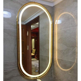  Gương Led Cảm Ứng Treo Tường Oval Khung Nhôm Bọc Viền Gương Phòng Tắm Cao Cấp,bàn trang điểm,hình nhộng DiamondMirror 