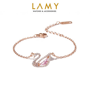 Vòng tay bạc nữ CDE Crystal Swan Bracelet White CDE2083RG - Vòng tay thiên nga cao cấp
