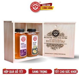 Hộp quà Detox thanh lọc cơ thể gồm 1 Mật ong nguyên chất Hoa Yên Bạch 500g + 1 Mật ong Chanh 500g
