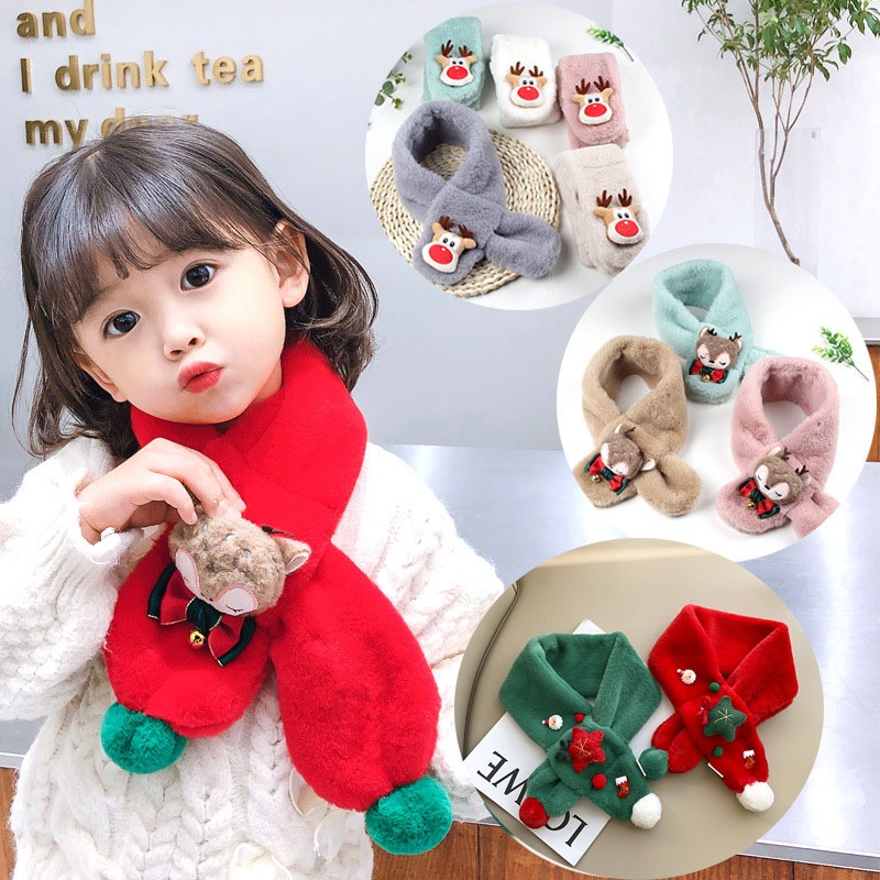 Khăn Lông Choàng Cổ Mùa Đông Đi Học, Đi Chơi Noel, Tết CHo Bé Trai Bé Gái Dễ Thương