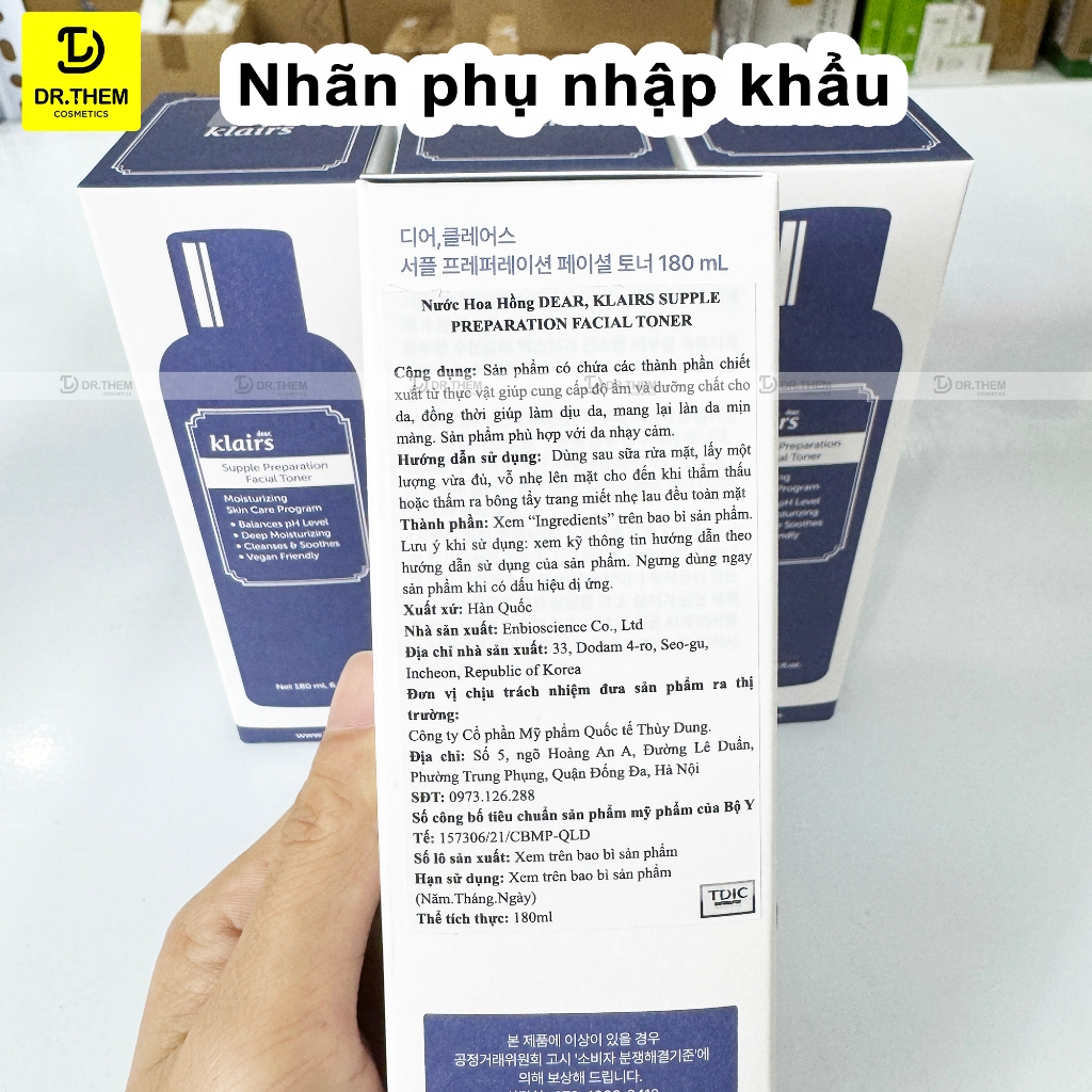 Toner Klairs - Nước hoa hồng Dear, Klairs Supple Preparation Unscented / Facial Toner 180ml (Không Mùi / Có Mùi)