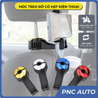 Móc treo đồ trên ô tô 2in1 gài trước sau ghế, kèm giá đỡ kẹp điện thoại trên xe tiện lợi thiết kế chắc chắn cao cấp