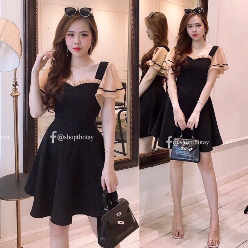 🍒Đầm xoè tay voan / lưới