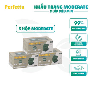 Combo 3 hộp Khẩu trang y tế moderate chống bụi mịn