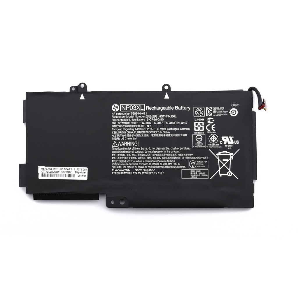 💖 Pin Laptop  HP Pavilion X360 13-A HP Envy 15-U HP Pavilion x360 11-K Mã pin NP03XL Hàng Nhập Khẩu 