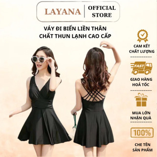 Đồ bơi 1 mảnh LAYANA đồ đi biển nữ kín dạng váy thích hợp dạo biển _LAYANA STORE