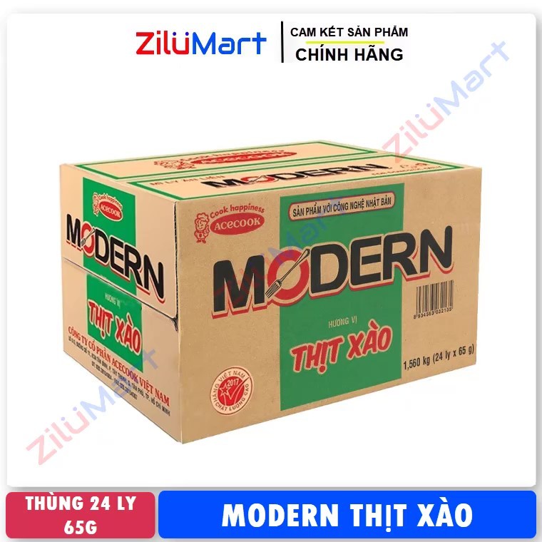 Mì Modern thịt xào (thùng 24 ly) loại 65g