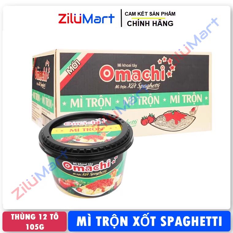 Mì trộn Omachi xốt Spaghetti (thùng 12 tô) loại 105g
