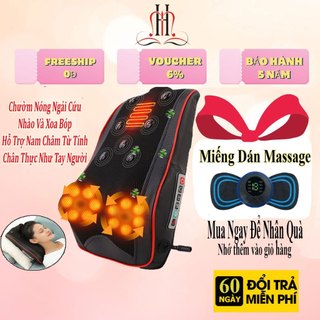 Gối massage cổ vai gáy hồng ngoại 20 bi, Máy mát xa toàn thân đa năng vai, gáy, cổ, chân, tay, lưng và cột sống