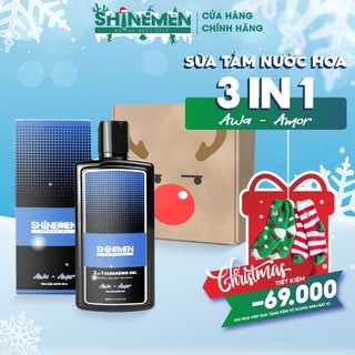 QUÀ TẶNG GIÁNG SINH | GIFT SET hộp quà Sữa Tắm Gội Rửa mặt 3 in 1 cho nam SHINEMEN nước hoa Awa Amor 300ml