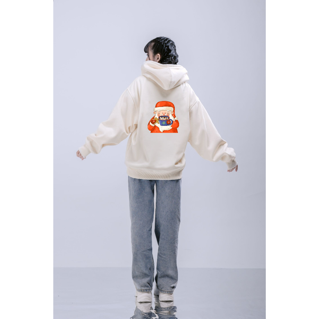 Áo Hoodie Merry Christmas Santa Claus Form Rộng Unisex YANDO OUTFITS L046 Nỉ Cotton French Terry 350GSM Local Brand