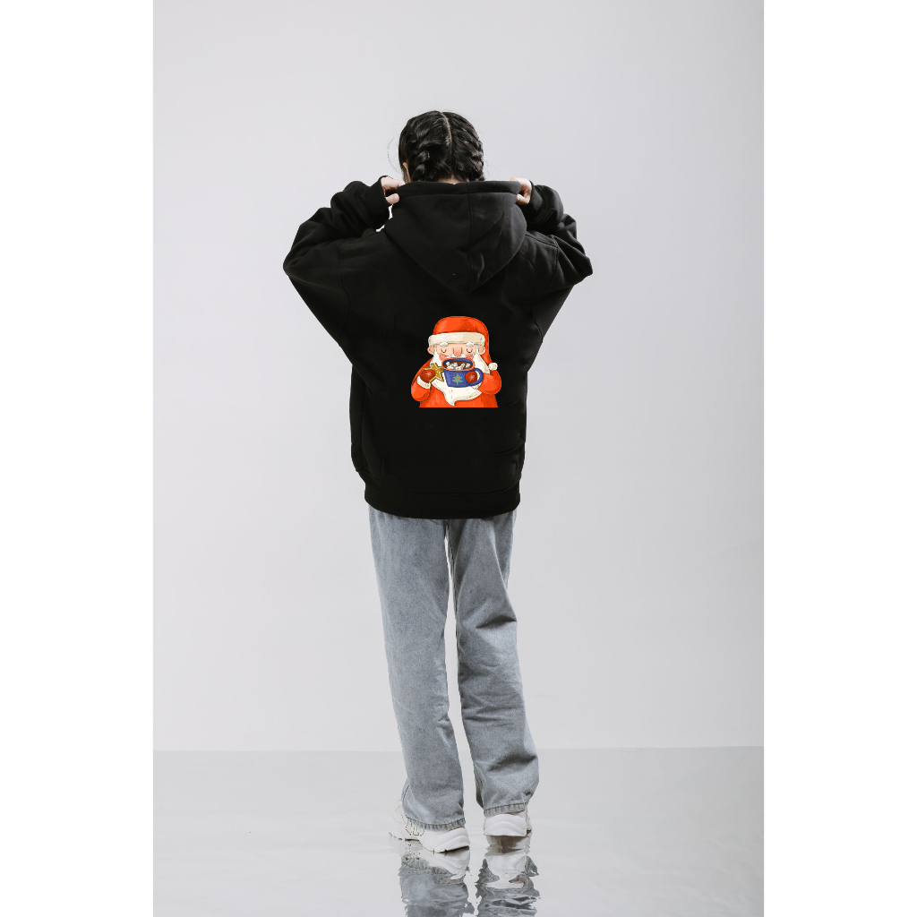 Áo Hoodie Merry Christmas Santa Claus Form Rộng Unisex YANDO OUTFITS L046 Nỉ Cotton French Terry 350GSM Local Brand