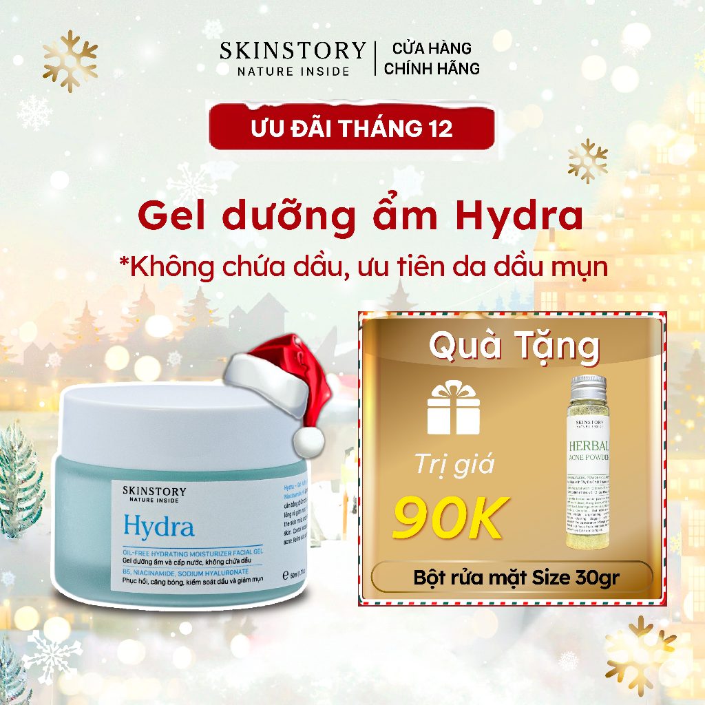 Gel phục hồi, cấp ẩm và nước cho da Hydra 50ml, giúp giảm mụn và kiểm soát dầu, Skinstory Việt Nam