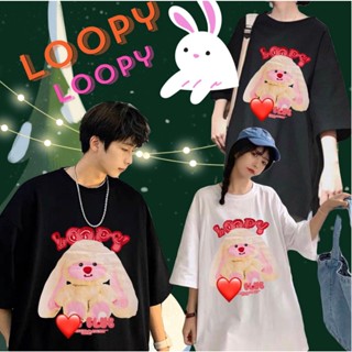 Áo Thun THỎ LOOPY Nam Nữ Unisex Áo Phông Form Rộng Tay Lỡ, AT157 trending xu hướng, Men Lì Fashion