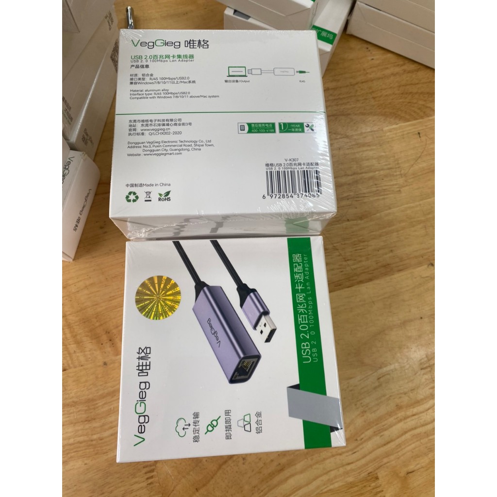 Usb lan V-K307 Veggieg Cao Cấp - Hàng Chính Hãng