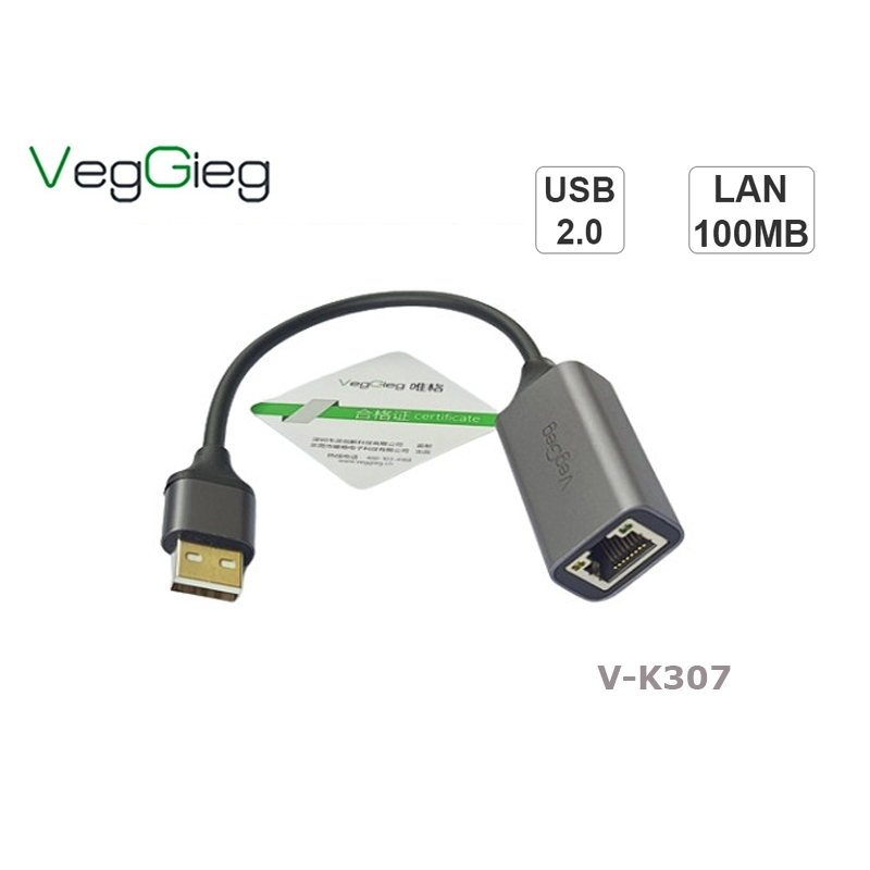 Usb lan V-K307 Veggieg Cao Cấp - Hàng Chính Hãng