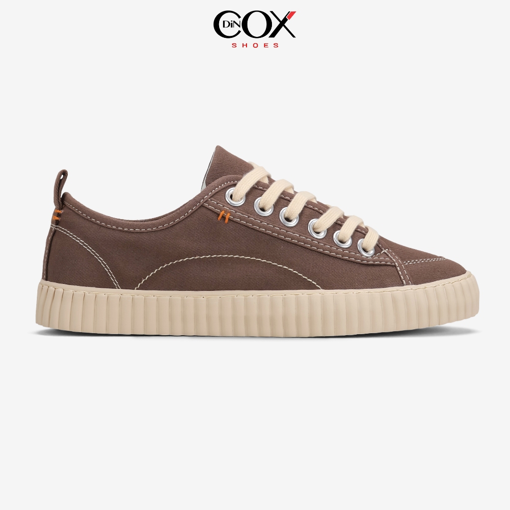 Giày Sneaker Vải Unisex DINCOX D27 Đơn Giản Hiện Đại Chocolate