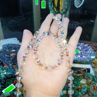 Vòng tay + cổ DIY pha lê Áo cao cấp