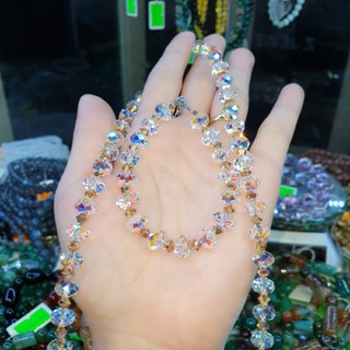 Vòng tay + cổ DIY pha lê Áo cao cấp