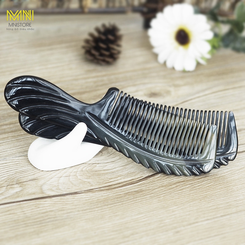 Lược sừng khía chuôi và sườn kích thước 16-22cm dày 3-10mm chống rụng tóc, giảm cảm giác đau đầu