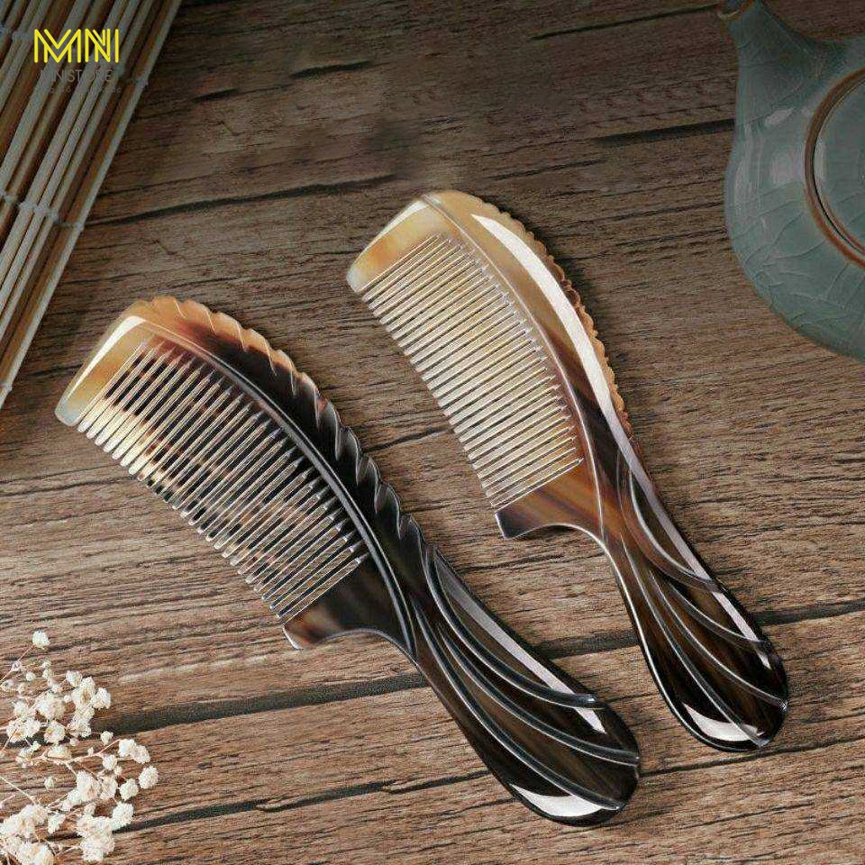 Lược sừng khía chuôi và sườn kích thước 16-22cm dày 3-10mm chống rụng tóc, giảm cảm giác đau đầu