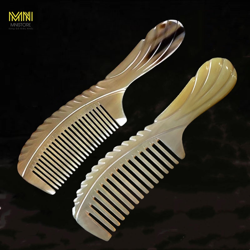 Lược sừng khía chuôi và sườn kích thước 16-22cm dày 3-10mm chống rụng tóc, giảm cảm giác đau đầu